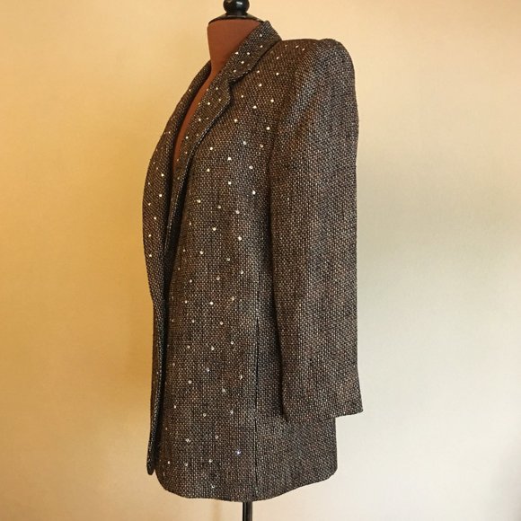 Vintage 80's CRISCIONE Rhinestone Embellished Jacket Blazer 🕺💎 - Picture 6 of 14